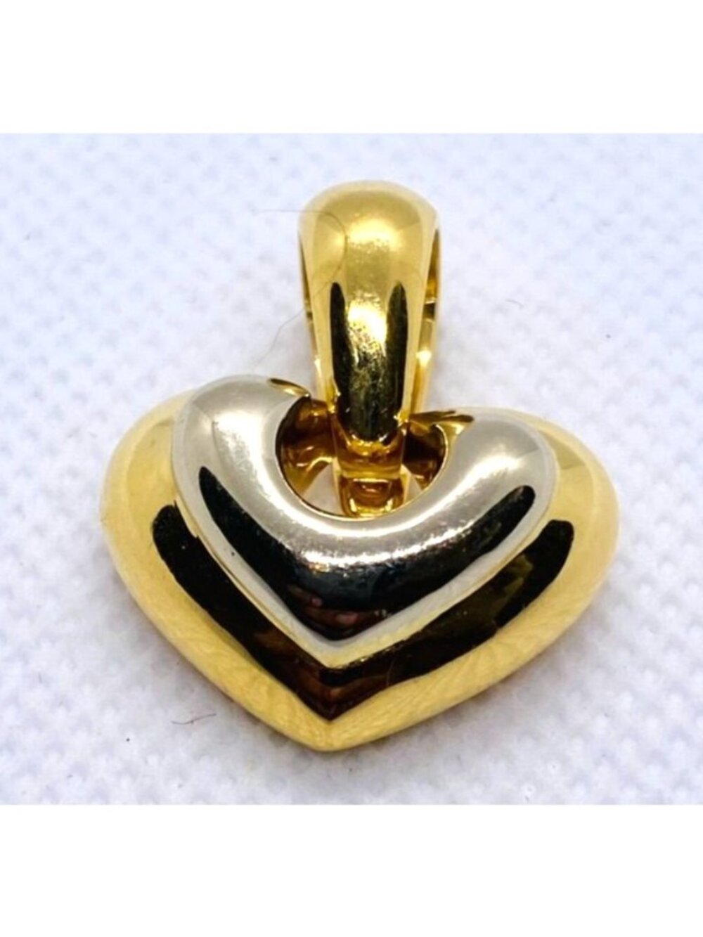 Chimento 18K Gold Two Tone Puffy Heart Pendant